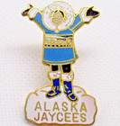 Vintage Alaska Jaycees Pin The Last Frontier Eskimo Parka Mukluks Gold Tone