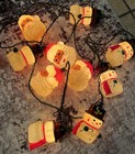 90   s Blow Mold Christmas String Lights Snowman  Santa  Holiday 9feet 9 Inches