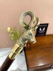 Brass Goat Hand Handle Antique Wooden Cane Walking Stick Vintage Nautical Canes
