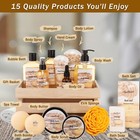 Luxury Spa Gift Basket  aqua Elegante  - Bath Set With Honey   Almond