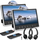 2 X 12  Car Headrest Screen Rear Seat Tv Monitor Hdmi Av In Out Usb Sd Headsets