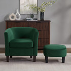 Funnihomi 19 3  d X 18 5  w Velvet Accent Chair With Ottoman For Kids And Teens