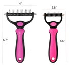 2pcs Pet Grooming Brush 2 Sided Shedding Dematting Brush Comb Pet Undercoat Rake