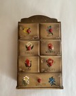 Vintage Wood Wooden Wall Cabinet 7 Drawer Sewing Notions Tiny Cabinet  Japan