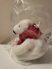 Coca-cola Polar Bear Plush W  Red Knit Scarf 4 Inch Sealed In Bag New 