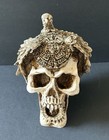 Skull Skeleton Hallow Eyes Eagle On Head Figurine Statue Spooky Halloween Decor
