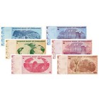  1  5  10  20  50  100 Zimbabwe Banknotes 2009 Aa Series Uncirculated Low Denom