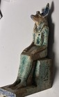 Rare Ancient Egyptian Statue Of God  Anubis With Hieroglyphics On Seat 