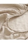 Euc  Quince European Linen 4 Piece Sheet Set Natural Chambray Queen