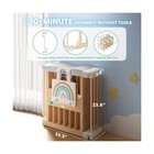Foldable Wooden Playpen - Adjustable Wood Baby Play Yard  Indoor Large Safety   