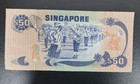1976 Singapore 50 Dollars Banknote Currency Vf