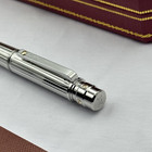 Cartier Santos Ballpoint Pen Silver Trim Luxury Writing Instrument Full Box New