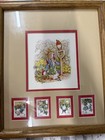 Peter Rabbit By Beatrix Potter Framed Picture And Stamps Rare Collectors Set