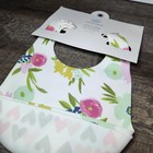 Cloud Island Silicone Bibs 2 Pack Floral Hearts Baby Girl Feeding Wipeable 