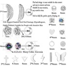 18 Pairs Hypoallergenic Stud Earrings For Girls - Surgical Steel Jewelry