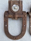 Pair Vintage Antique Barn Door Roller    big 4    National Mfg  Co  Horseshoe  2