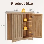 29  Fluted Sideboard Buffet Cabinet With Storage natural Oak   Modern Credenza