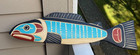 Northwest Coast Native Large  Detailed Yellow Cedar  Salmon Wood Carving