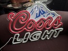 Retro Coors Light Neon Sign Led Neon Beer Bar Sign Man Cave Decor Logo W Mount