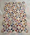 Postage Stamp Quilt Top Unfinished  Really Cute Combination Of Mini Prints  