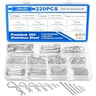 Cotter Pin Assortment Kit 220 Pieces 13 Sizes 304 Stainless Steel R Clips