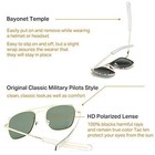 Mens Aviator Sunglasses Polarized 55mm Military Square Shades bayonet Temples