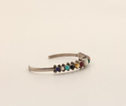 Vintage Navajo Sterling Silver Multi Stone Bracelet