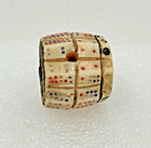 Unique Barrel Dice Ojime 8 Sided Antique D8 Carved  Painted Resin  75  Netsuke