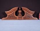 24 French Antique Crest pediment crown In Solid Oak Wood Highly Carved