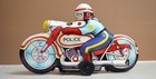 Tin Litho Police  Friction Motorcycle Mint Condition  1950 s  9 l  Japan-works
