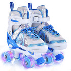 Roller Skates For Girls Boys For Kids 4 Size Adjustable With Light Up Wheels Us