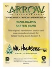 2017 Cryptozoic Arrow Season 4 Sketch Card 1 1 By Artist Val Hochberg