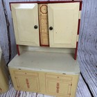 Vintage Wolverine Tin Litho Toy Hoosier Kitchen Cabinet And Sink Doll Appliance