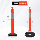 6 Pcs Traffic Delineator Post Cones With Base For Traffic Control Warning