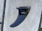 True Ames Yater Classic 9 0  Longboard Fin - Black Solid Fiberglass Single Fin
