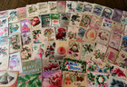 Huge-lot-of 100 airbrushed velvet embossed antique christmas-postcards 3 Santas