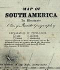 1829 Original Antique Robinson Map Of South America  8 5x10 5  Hand Colored