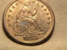 1844 Seated Liberty Half Dime Doubled 8 High Grade