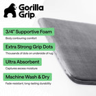 Gorilla Grip   Memory Foam Bath Rugs  Soft Absorbent Velvet Bathroom Mats  Durabl