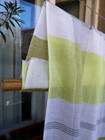 Mcm Curtains Green Stripes Vintage Swedish Panels Scandinavian Mid-century Decor