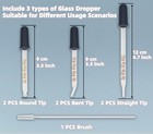 6 Pack Glass Pipette Dropper With Brush - Bent   Straight Tips  1 Ml Eye Dropper