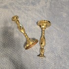 Vintage Pair Of Solid Brass Candlestick Holders Made In England 10 5   