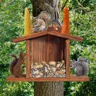 Wood Squirrel Feeder For Outside Garden Winter Durable Chipmunk House Box Gift