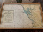 Vintage Framed Us Nautical Chart San Francisco Bay California Coast Map - Framed