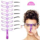 8-in-1 Eyebrow Stencil Brow Stamp Template Reusable Makeup Tools Set