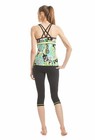 Trina Turk Recreation Floral Print Active Tank Top With Bra Sea Foam Petite