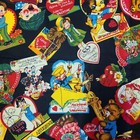 Rare Oop Vintage Love Notes Old Fashion Valentines Cards Cotton Quilt Fabric