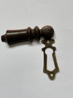 Antique Victorian Wooden Brass Escutcheon Vintage Keyhole Cover