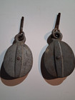 2 Vintage Wilcox  Crittenden Galvanized Cast Iron Pulley s With Eye Bolts