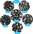 110pcs Plastic Cord Locks For Drawstrings  Clips  Spring Toggle Stoppers  6 Size